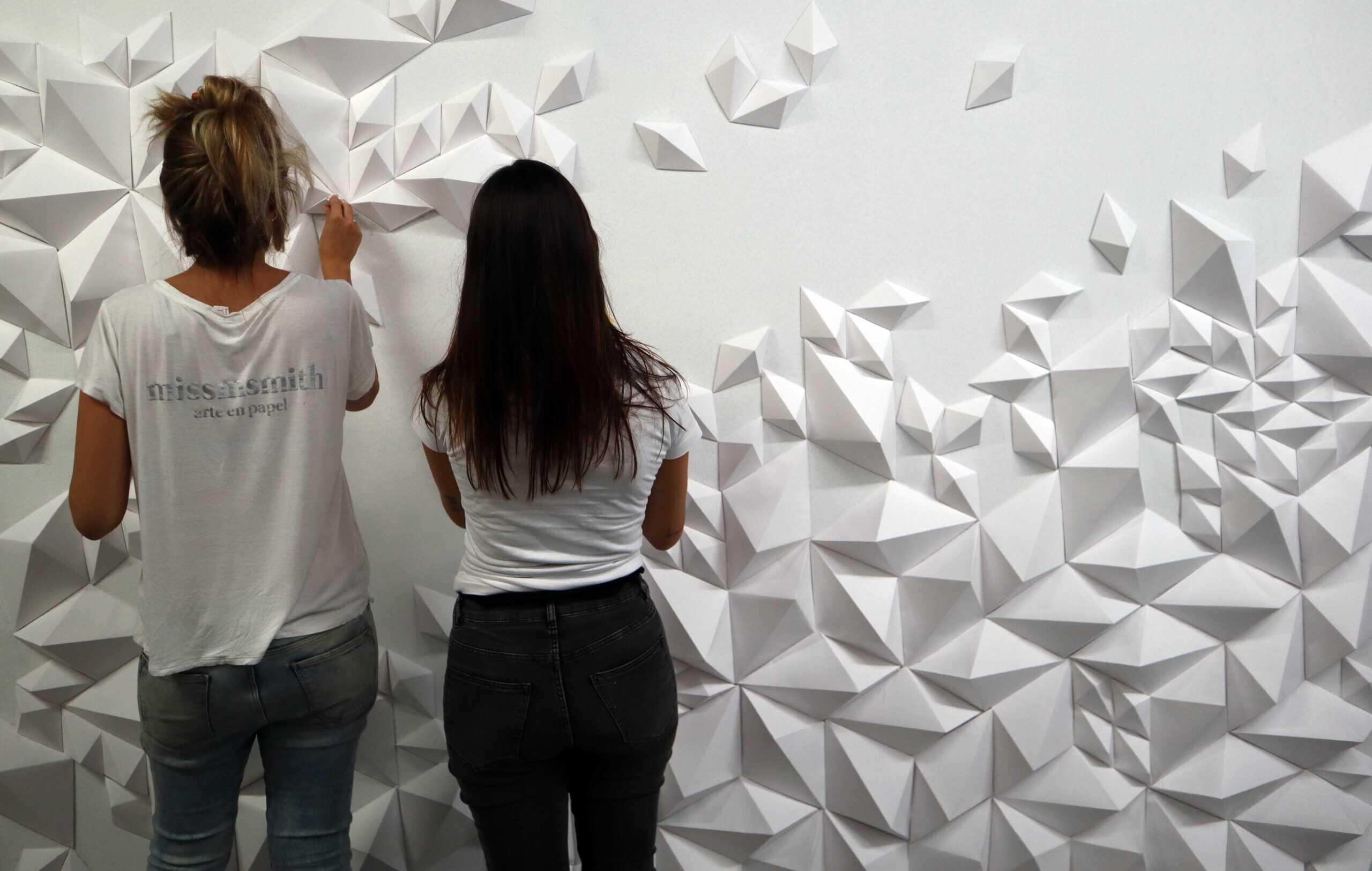 A Wall of Paper Diamonds