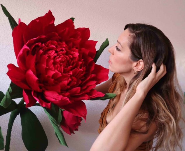 Flores gigantes papel crepe missmsmith cartotecnica rossi madrid craft week ds Marta Herre